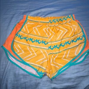colorful patterned athletic shorts